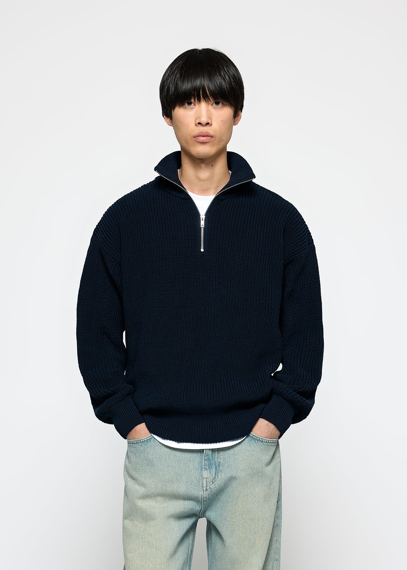 Chunky Knit Half-Zip Sweater - Image 3
