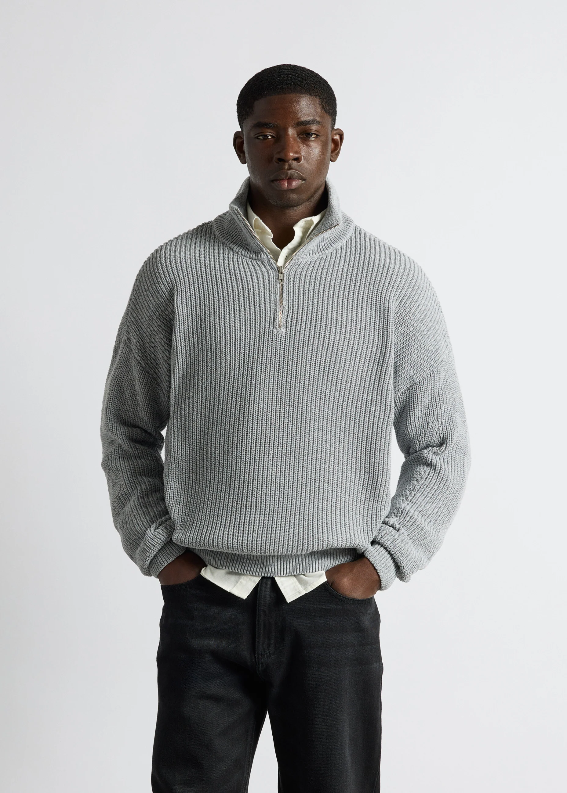 Chunky Knit Half-Zip Sweater - Image 3