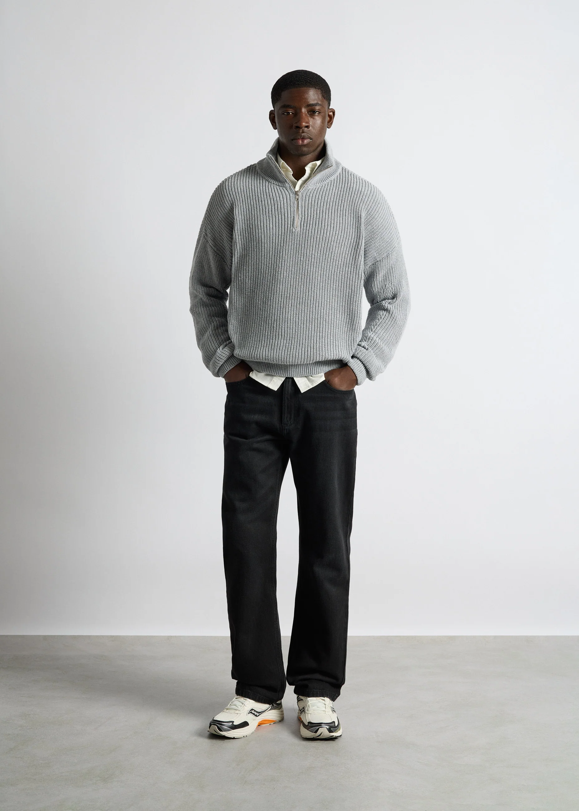 Chunky Knit Half-Zip Sweater - Image 4