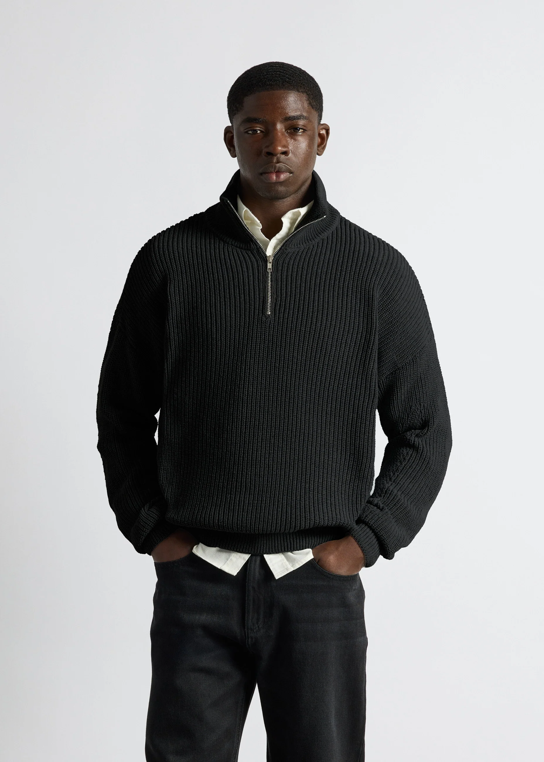 Chunky Knit Half-Zip Sweater - Image 3