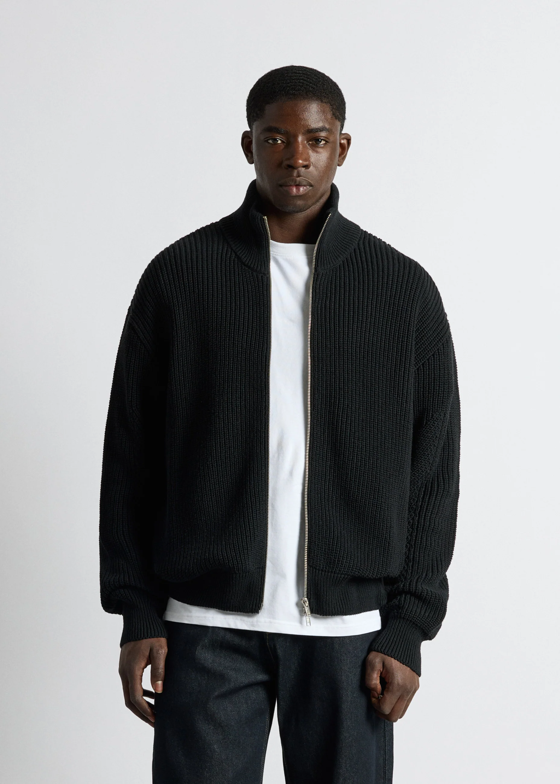 Chunky Knit Zip Jacket - Image 3
