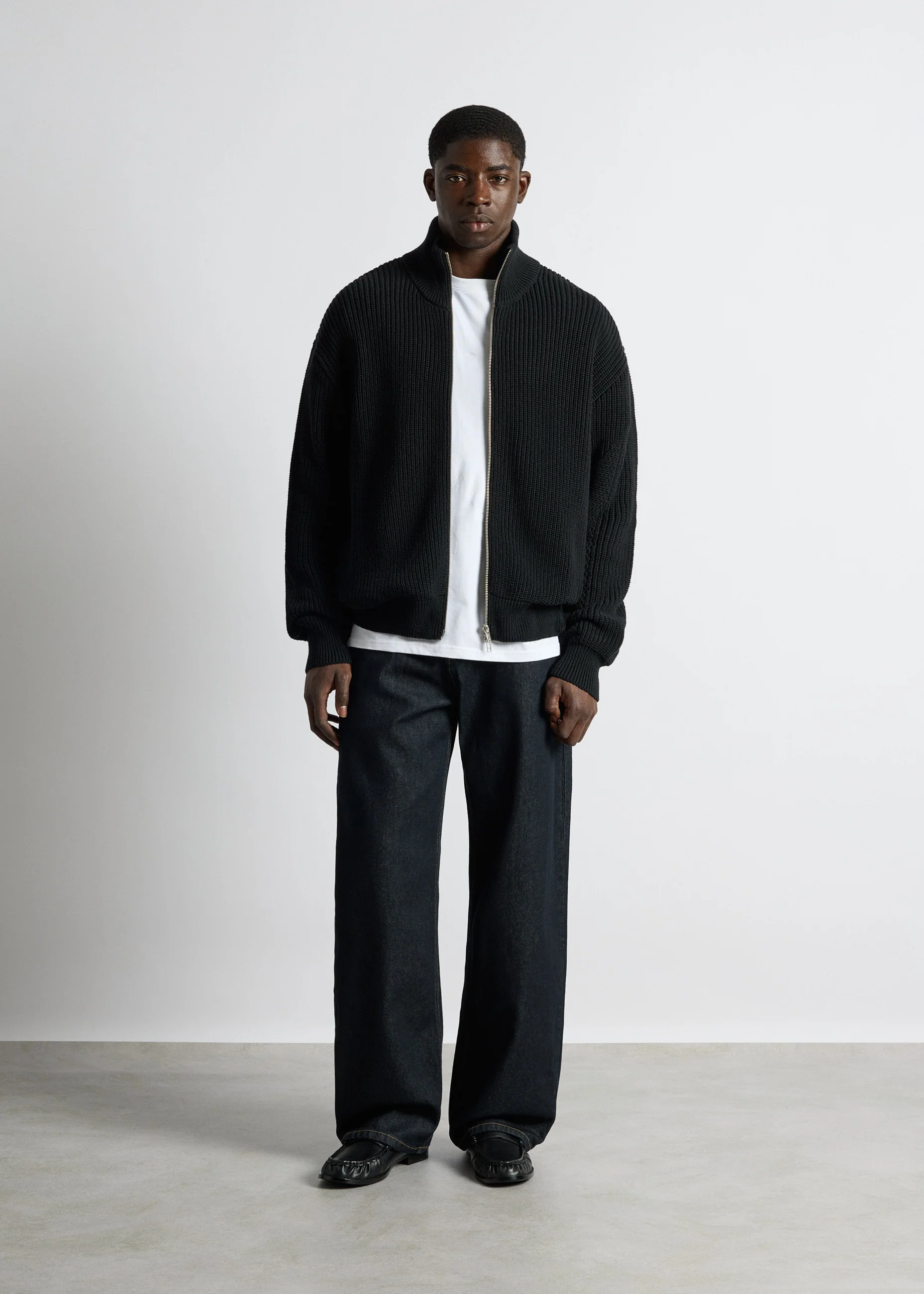 Chunky Knit Zip Jacket - Image 4