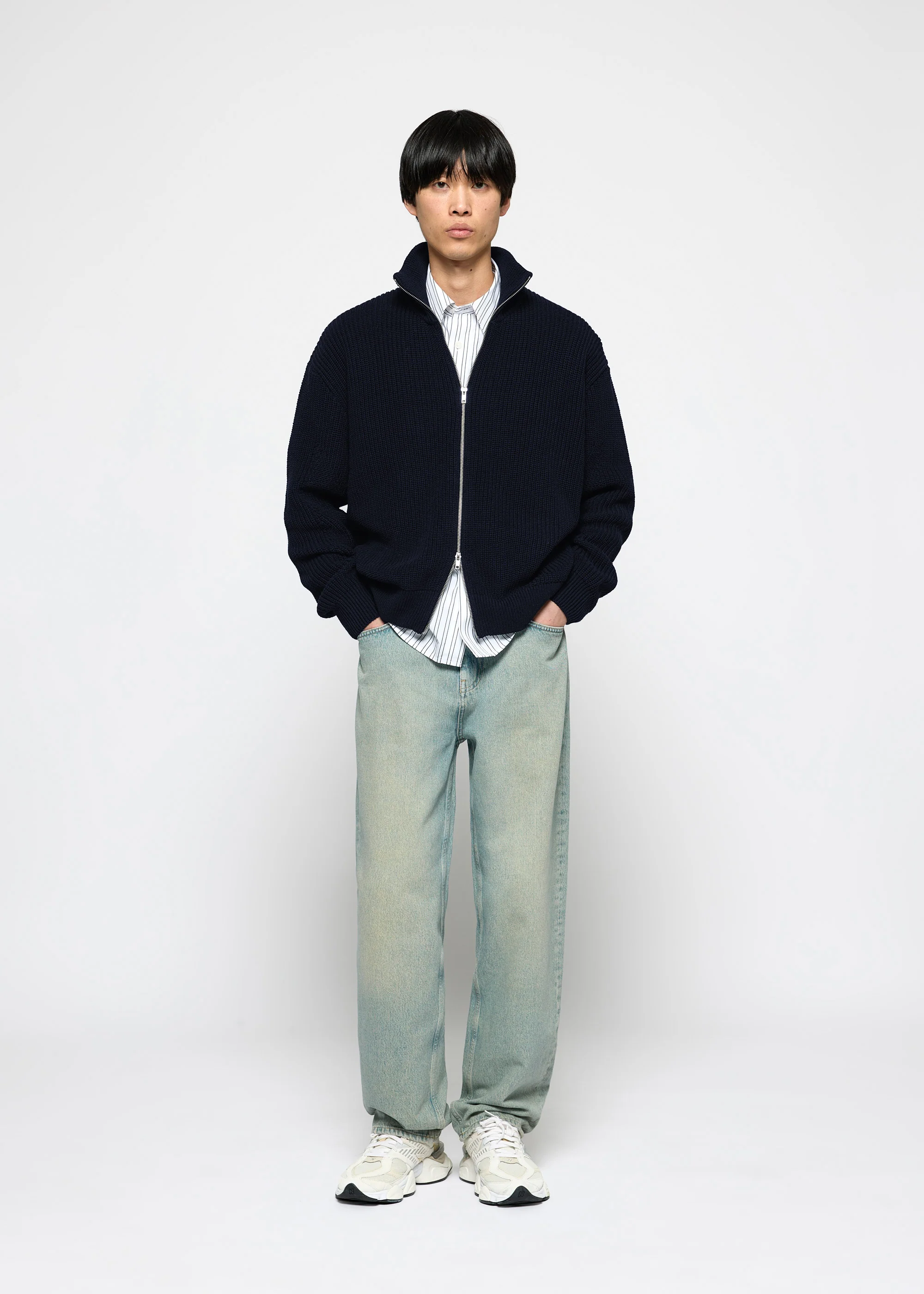 Chunky Knit Zip Jacket - Image 5