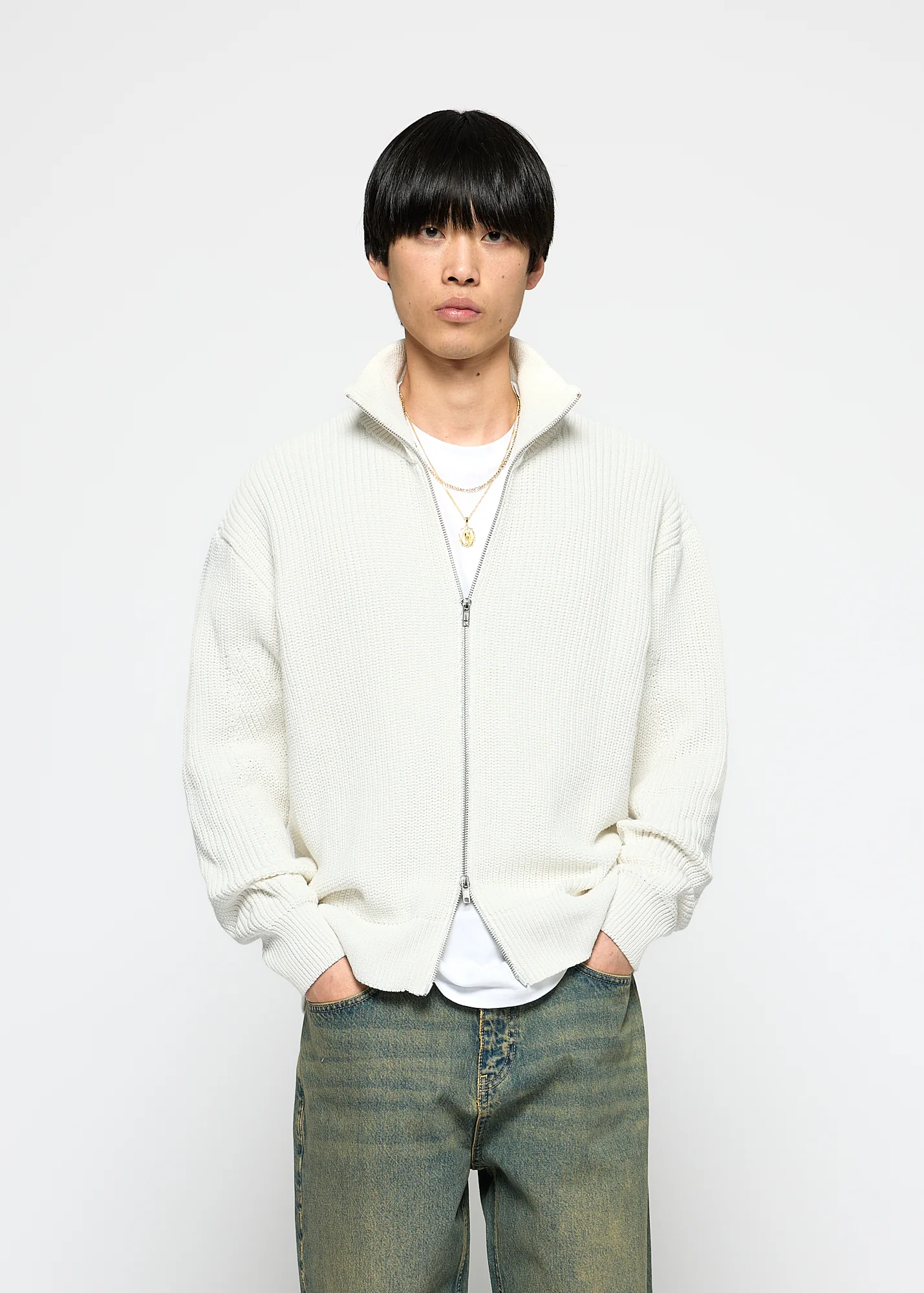 Chunky Knit Zip Jacket - Image 3