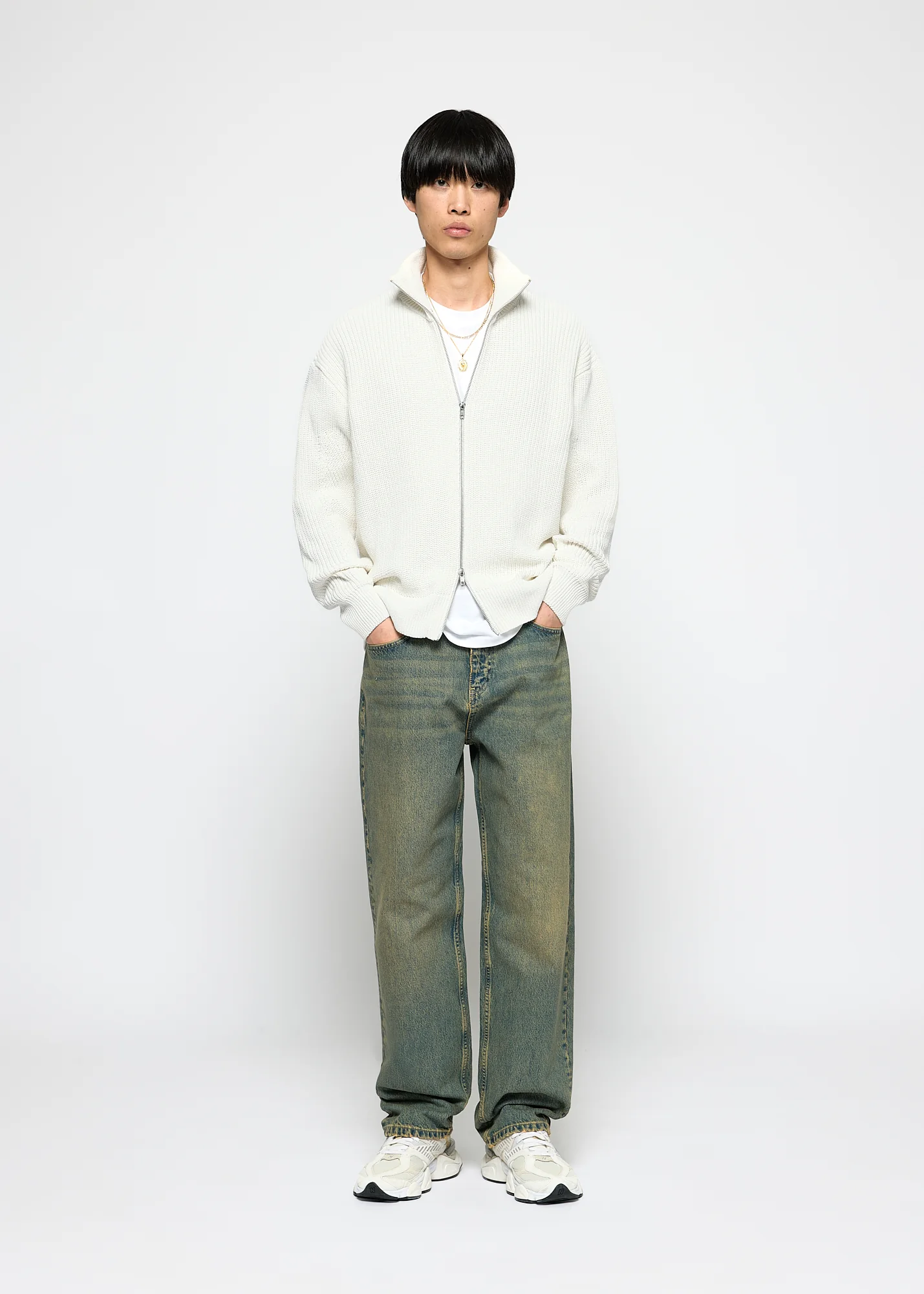 Chunky Knit Zip Jacket - Image 5