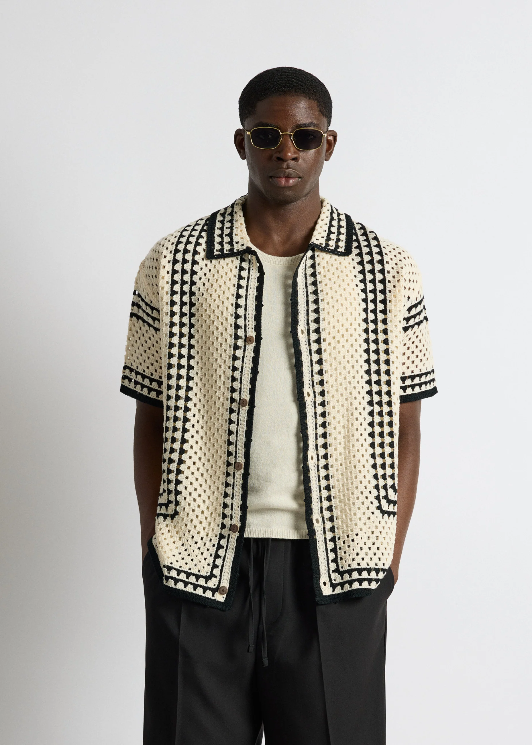 Crochet Bicolor Shirt - Image 4