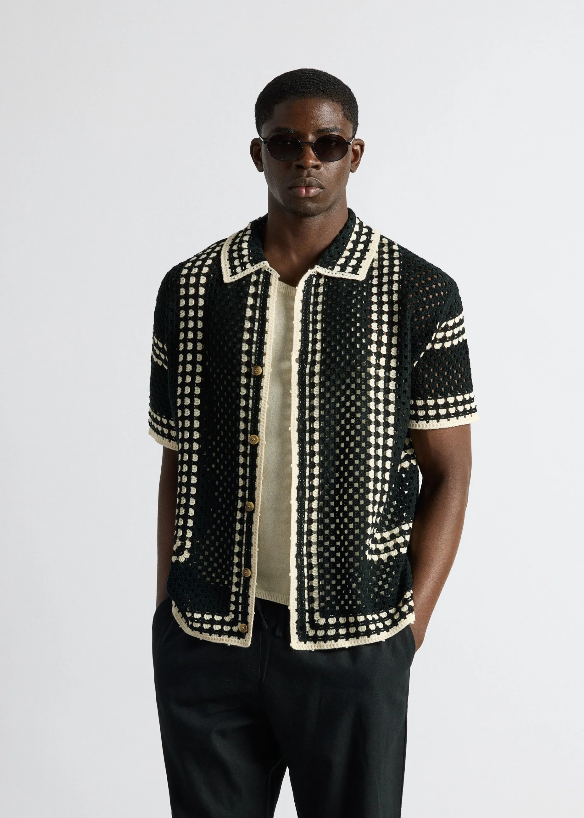 Crochet Bicolor Shirt - Image 4