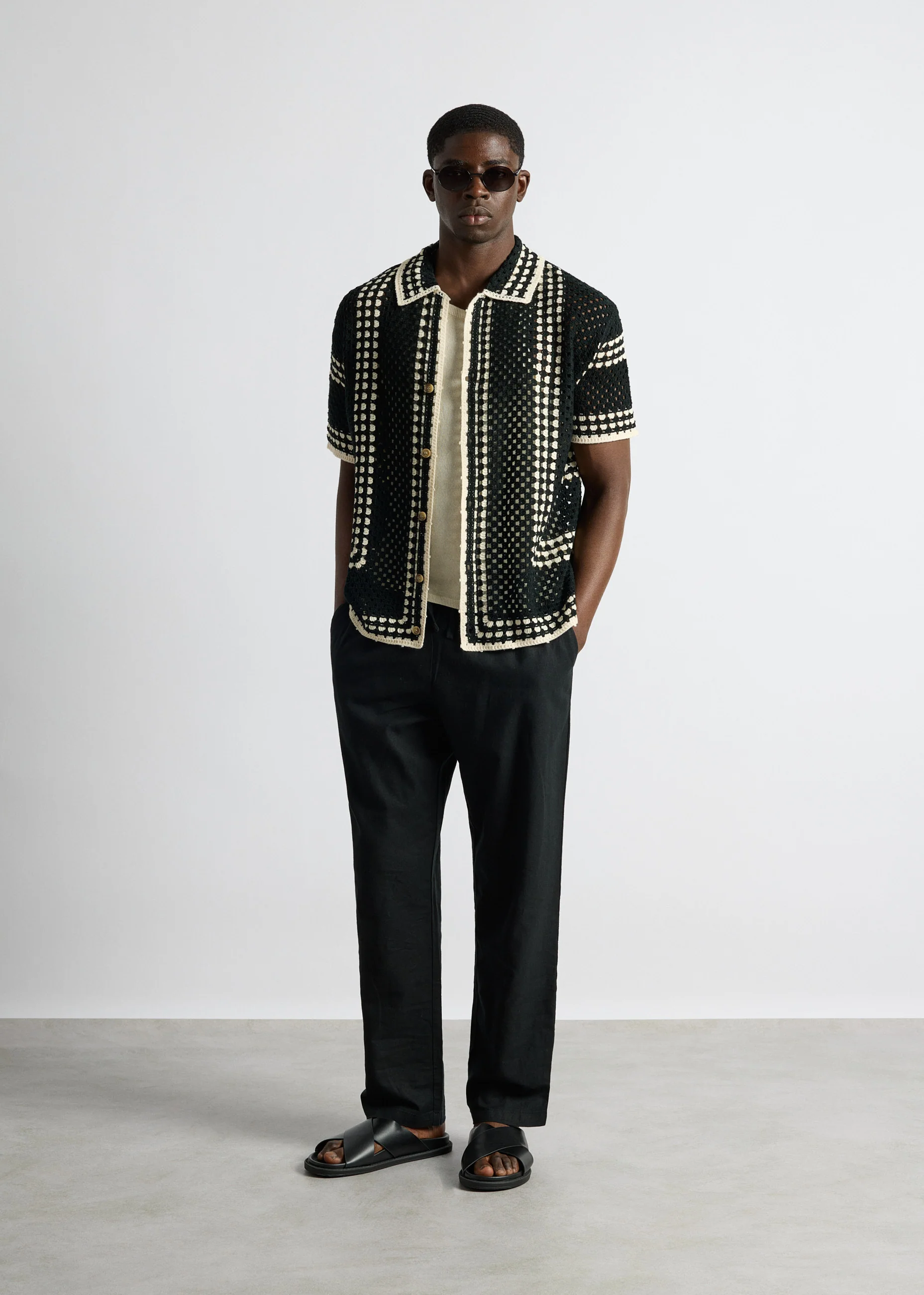 Crochet Bicolor Shirt - Image 5