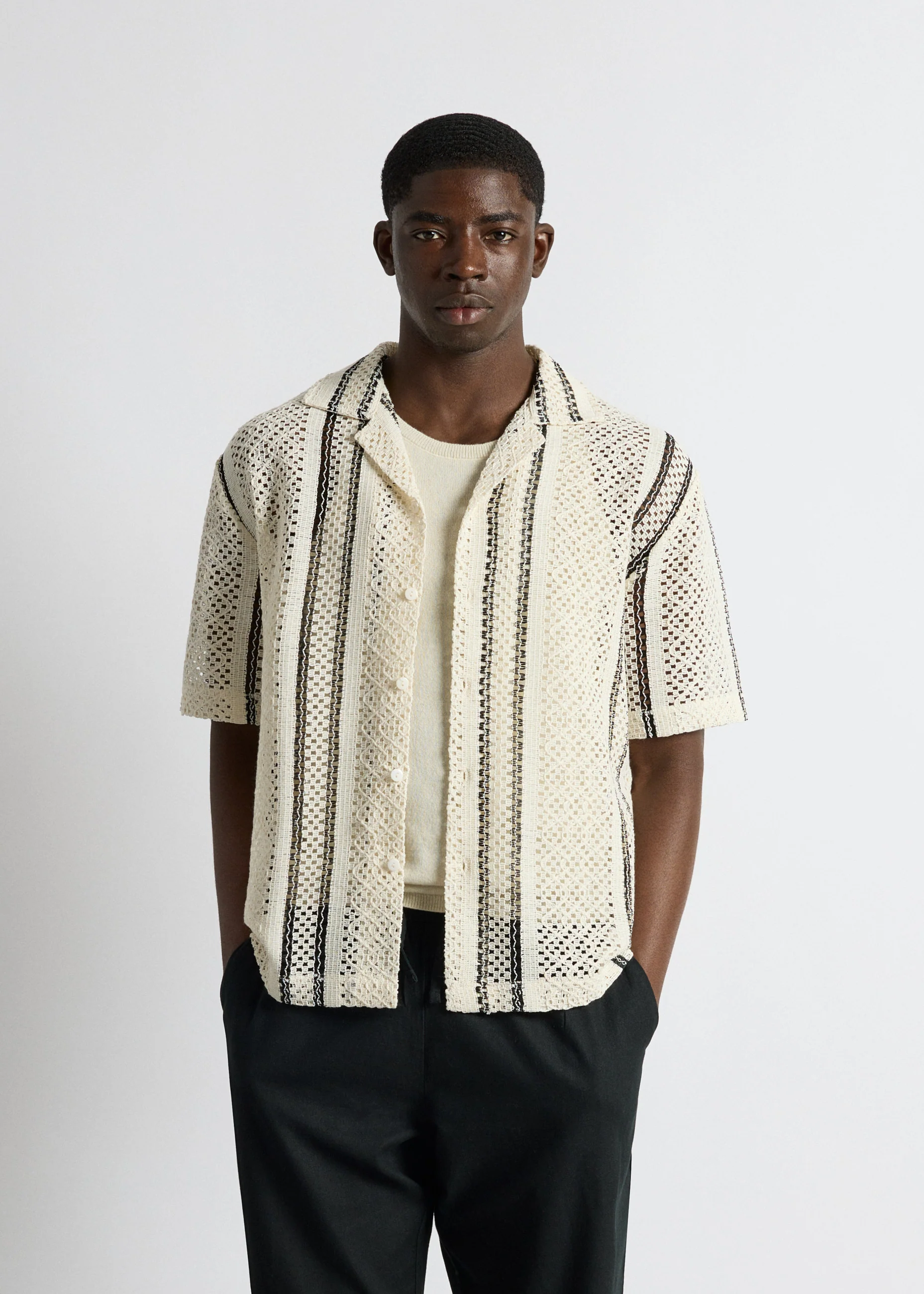Crochet Striped Shirt - Image 4