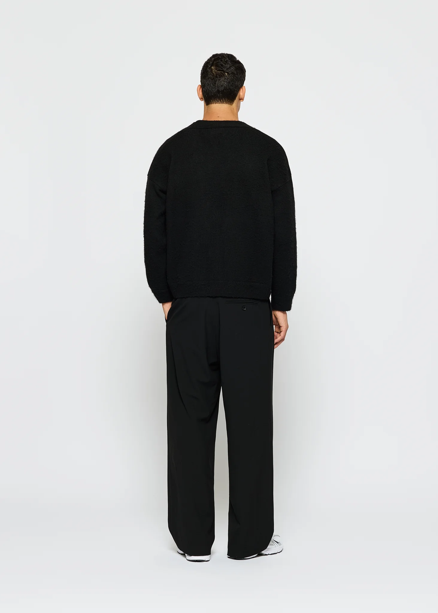 Fuzzy V-Neck Jacquard Cardigan - Image 6