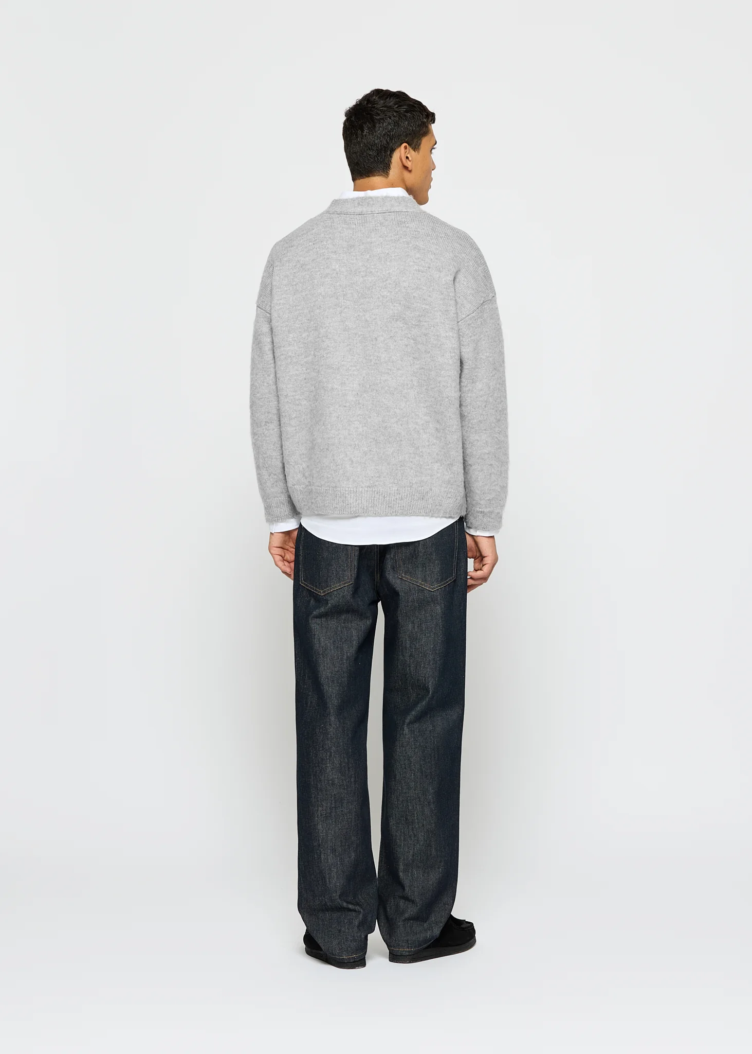 Fuzzy V-Neck Jacquard Cardigan - Image 6