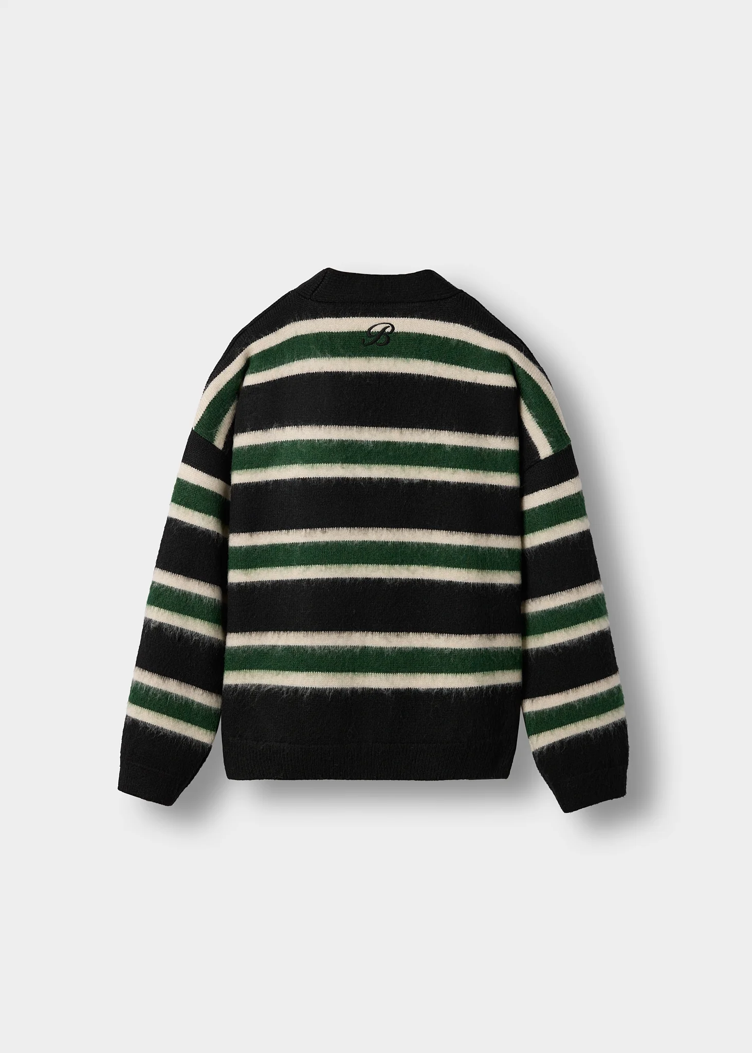 Fuzzy V-Neck Knit Cardigan - Image 2
