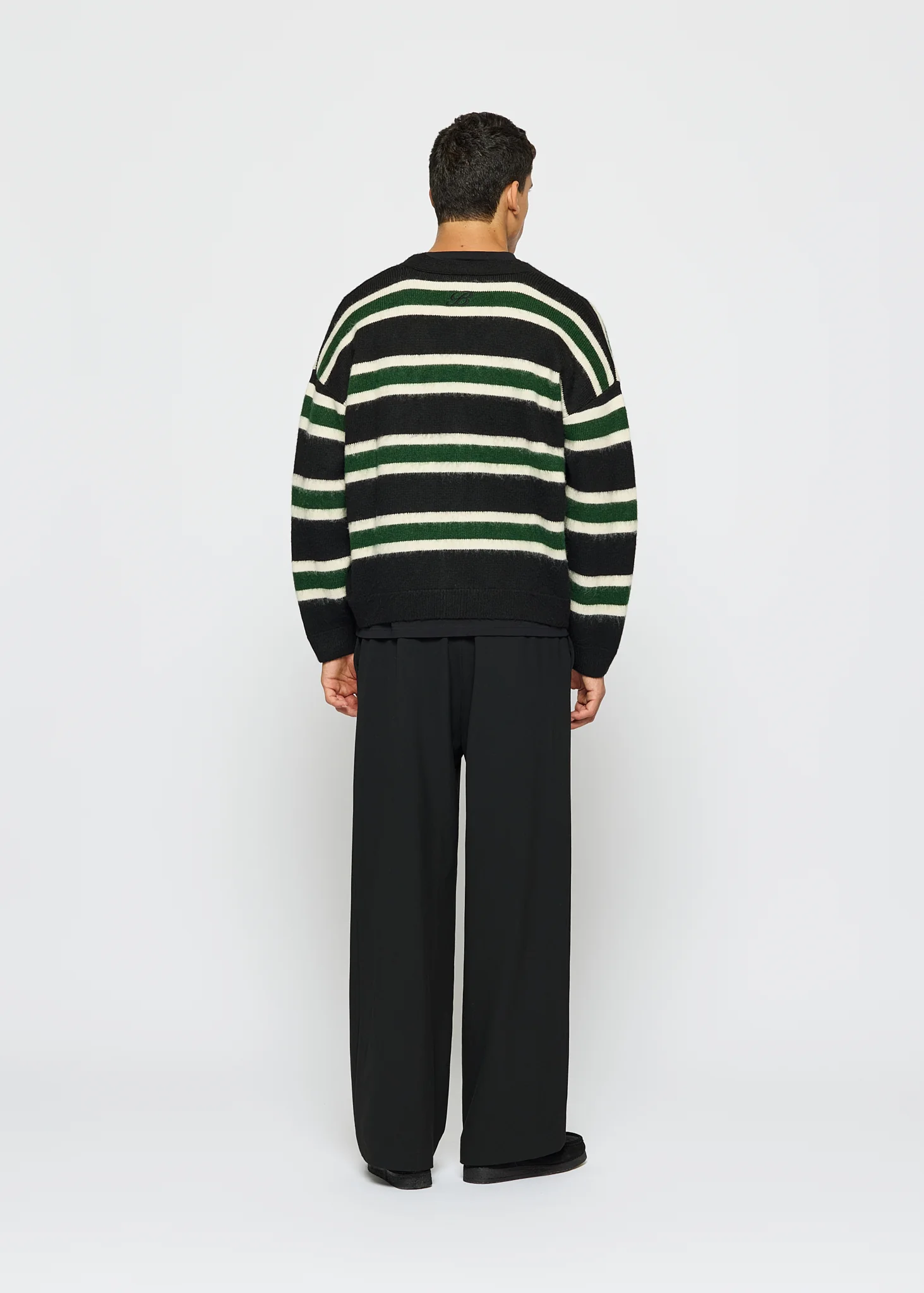 Fuzzy V-Neck Knit Cardigan - Image 6