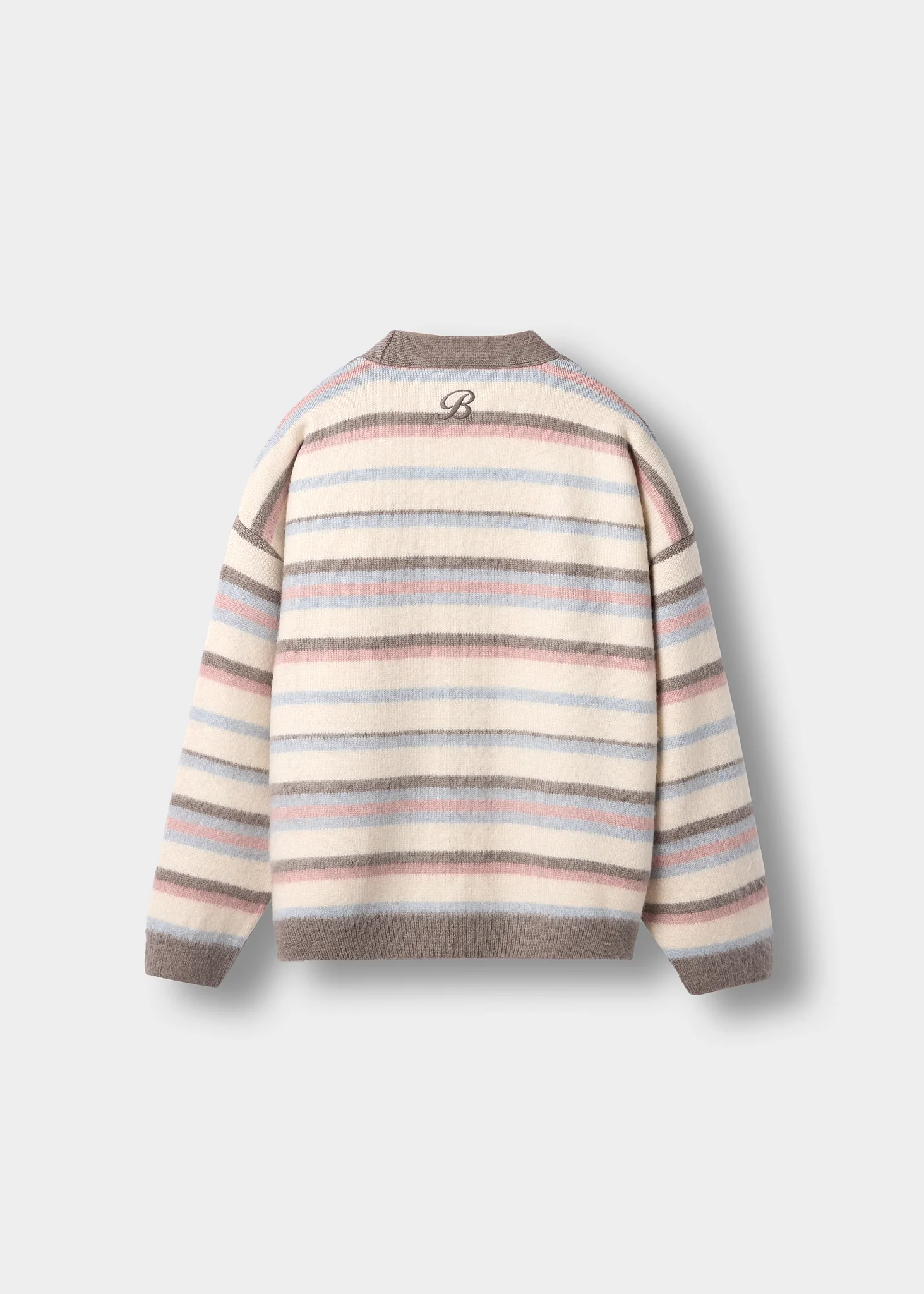 Fuzzy V-Neck Knit Cardigan - Image 2