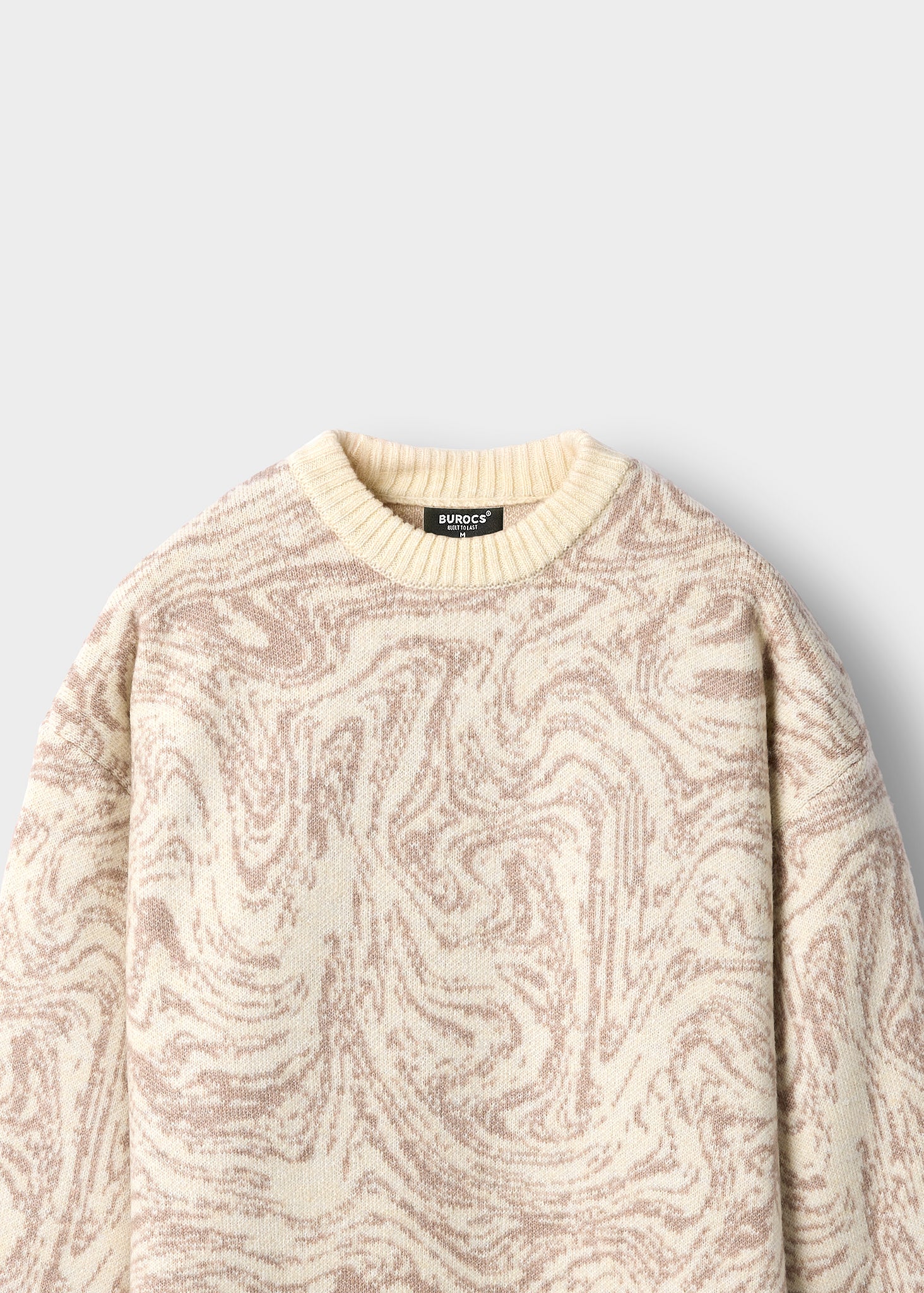 Swirl Pattern Crewneck Sweater - Image 3