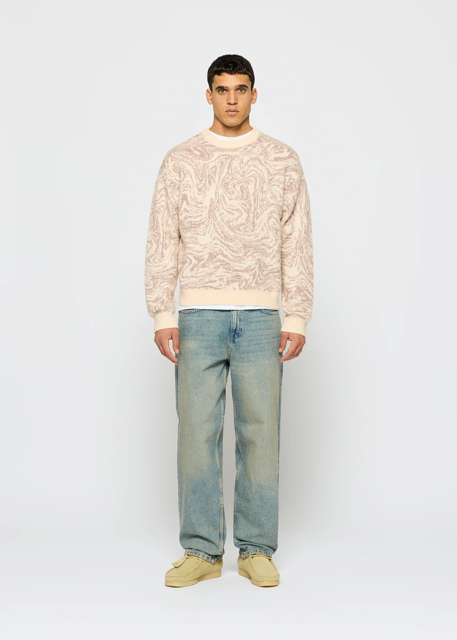 Swirl Pattern Crewneck Sweater - Image 5